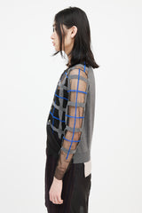 Junya Watanabe AD 2012 Black & Multicolour Check Mesh Cardigan