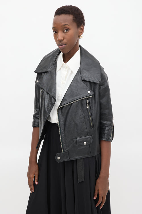 Junya Watanabe Black Leather Moto Jacket