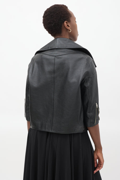 Junya Watanabe Black Leather Moto Jacket