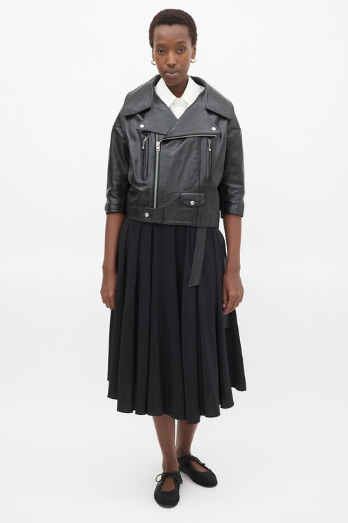 Junya Watanabe Black Leather Moto Jacket