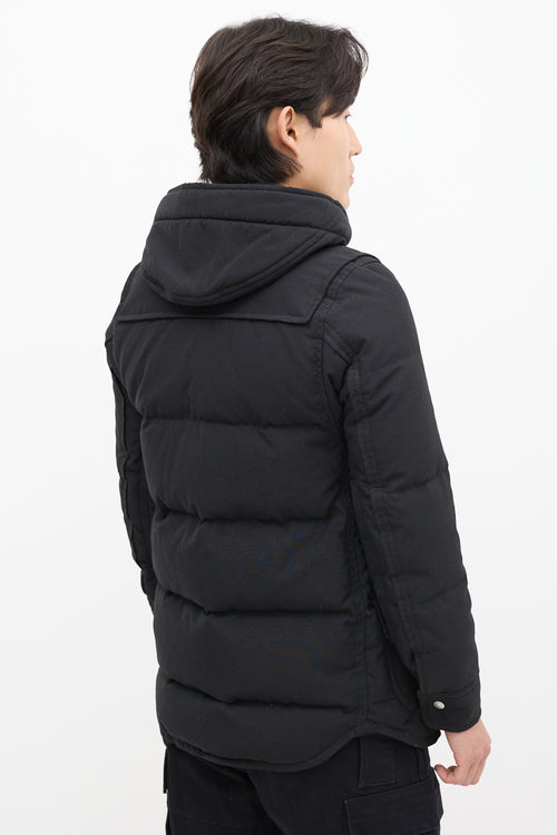 Junya Watanabe Black Down Hooded Jacket