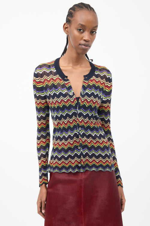 Junya Watanabe Black & Multi Chevron Knit Cardigan