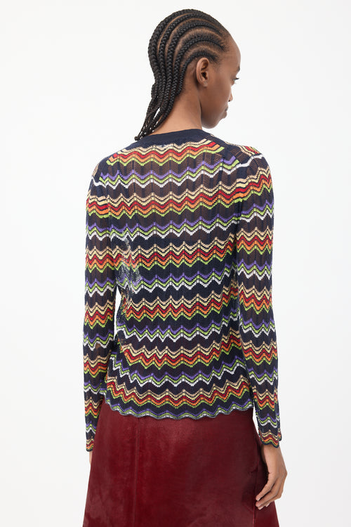 Junya Watanabe Black & Multi Chevron Knit Cardigan