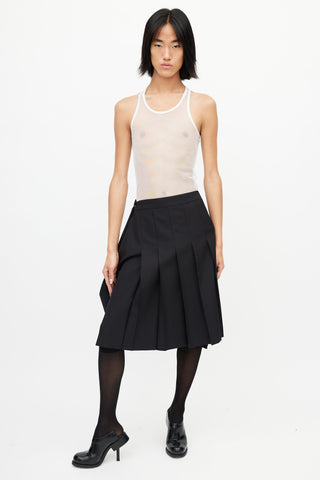 Junya Watanabe Black Pleated Wrap Skirt