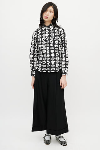 Junya Watanabe Black & White Lip Shirt