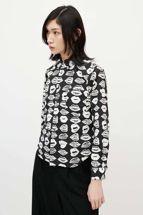 Junya Watanabe Black & White Lip Shirt