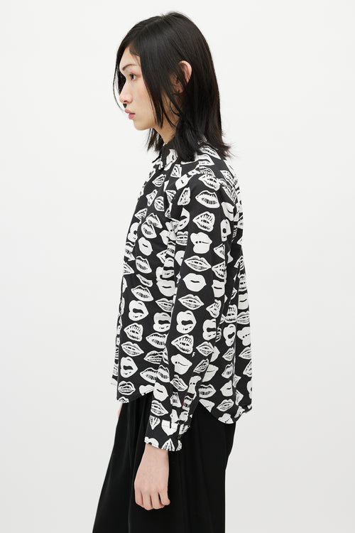 Junya Watanabe Black & White Lip Shirt