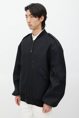 Junya Watanabe Black Wool Bomber Jacket