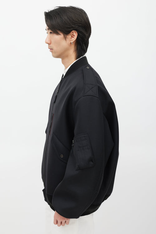 Junya Watanabe Black Wool Bomber Jacket