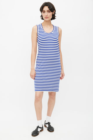 Junya Watanabe Blue & White Stripe Dress