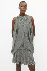 Junya Watanabe Cream & Brown Gingham Puff Dress