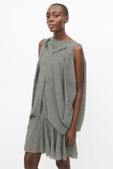Junya Watanabe Cream & Brown Gingham Puff Dress