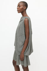 Junya Watanabe Cream & Brown Gingham Puff Dress