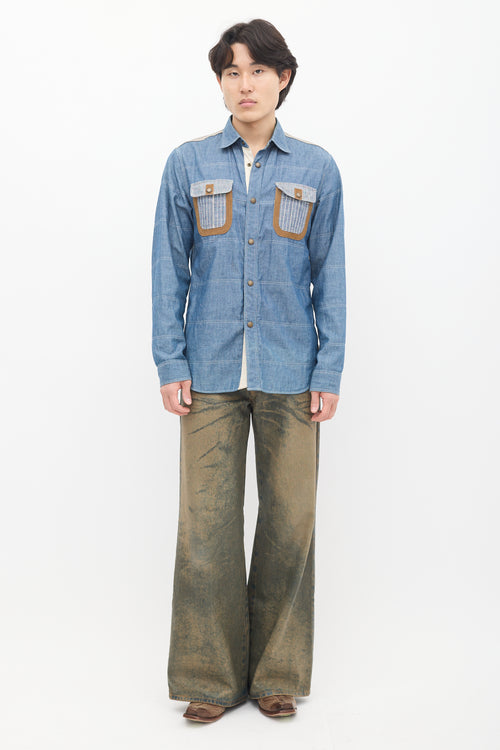 FW 2011 Light Wash Denim Panelled Shirt