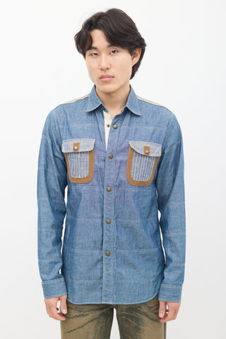 Junya Watanabe FW 2011 Light Wash Denim Panelled Shirt