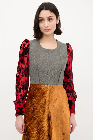 Junya Watanabe FW 2012 Multicolour Tweed & Velvet Dress