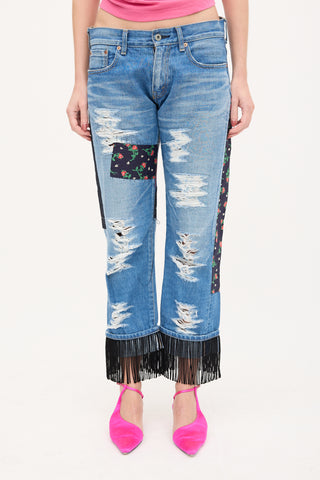 Junya Watanabe FW 2013 Fringe Patchwork Jeans
