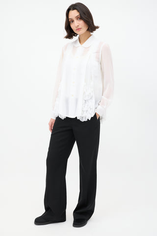 Junya Watanabe FW 2015 Black Wool Flared Trouser