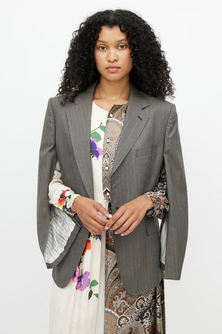 Junya Watanabe F/W 2019 Brown & Multi Print Blazer Dress
