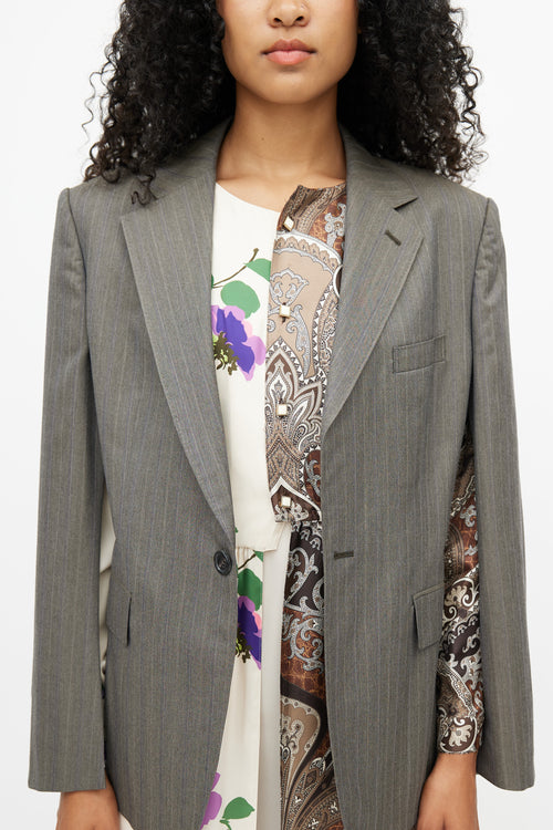 Junya Watanabe F/W 2019 Brown & Multi Print Blazer Dress