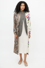 Junya Watanabe F/W 2019 Brown & Multi Print Blazer Dress