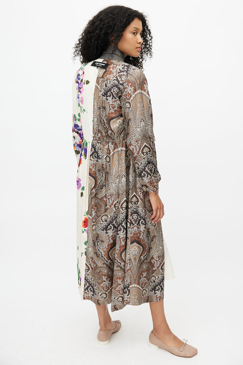 Junya Watanabe F/W 2019 Brown & Multi Print Blazer Dress