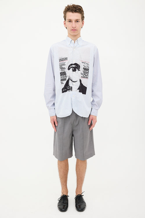 Junya Watanabe MAN Striped Printed Shirt