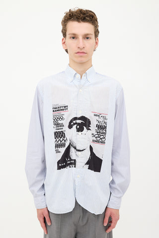 Junya Watanabe MAN Striped Printed Shirt