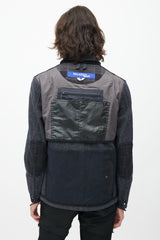 Junya Watanabe Navy Wool Tweed Reversible Field Jacket