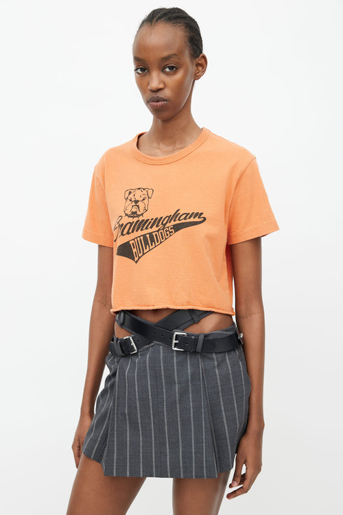 Junya Watanabe Orange Framingham Print T-Shirt