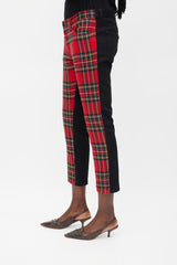 Junya Watanabe Red & Multicolour Plaid Front Trousers