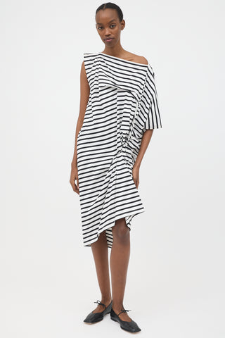 Junya Watanabe SS 2018 Stripe Asymmetric Dress