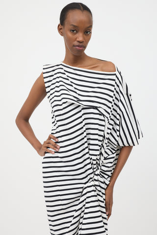 Junya Watanabe SS 2018 Stripe Asymmetric Dress