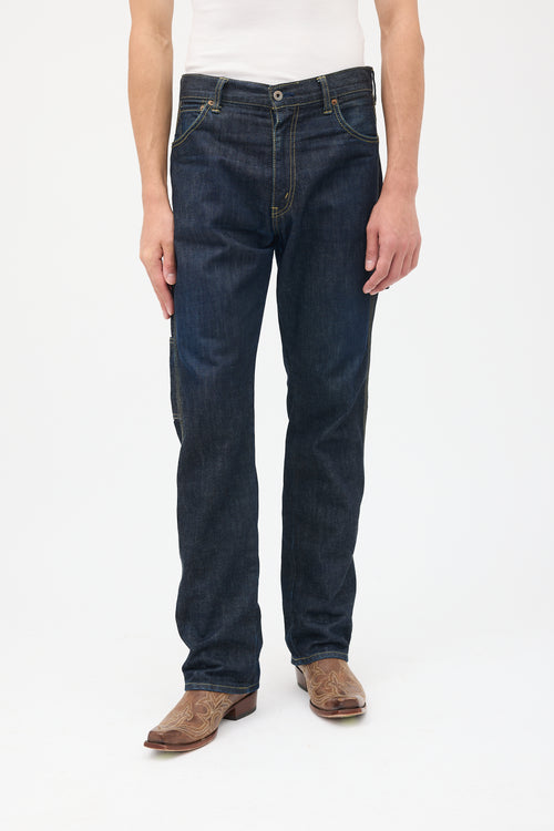 Junya Watanabe X Levi's Dark Wash Straight Leg Cargo Jeans