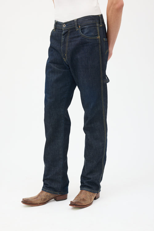 Junya Watanabe X Levi's Dark Wash Straight Leg Cargo Jeans