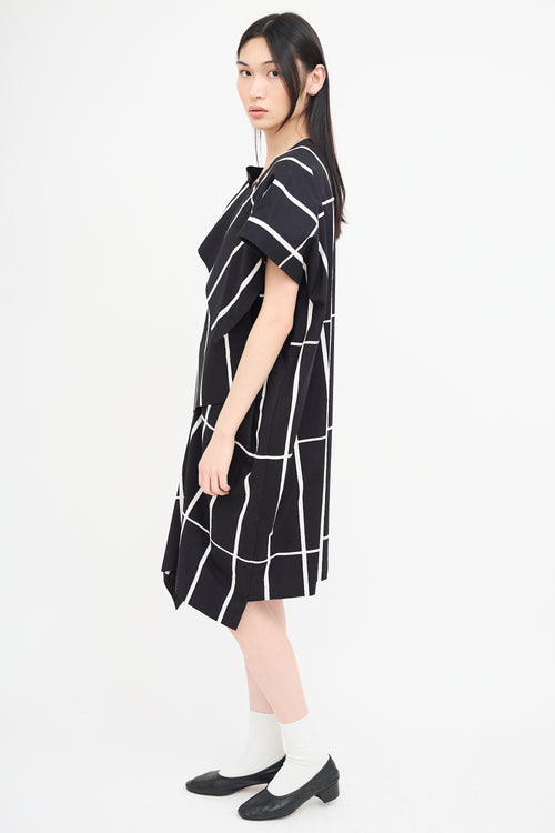 Junya Watanabe X Marimekko Black & White Asymmetrical Dress