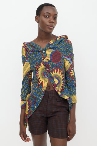 Junya Watanabe Yellow & Multicolour Heart Shirt