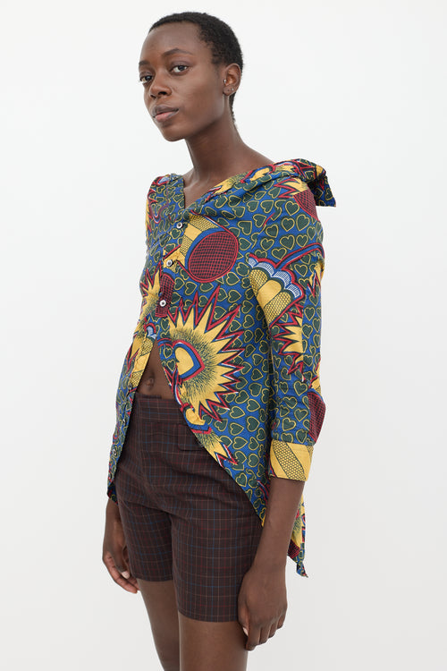 Junya Watanabe Yellow & Multicolour Heart Shirt