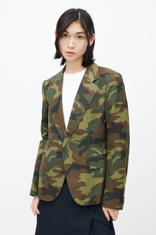 Junya Watanabe Green Camouflage Blazer