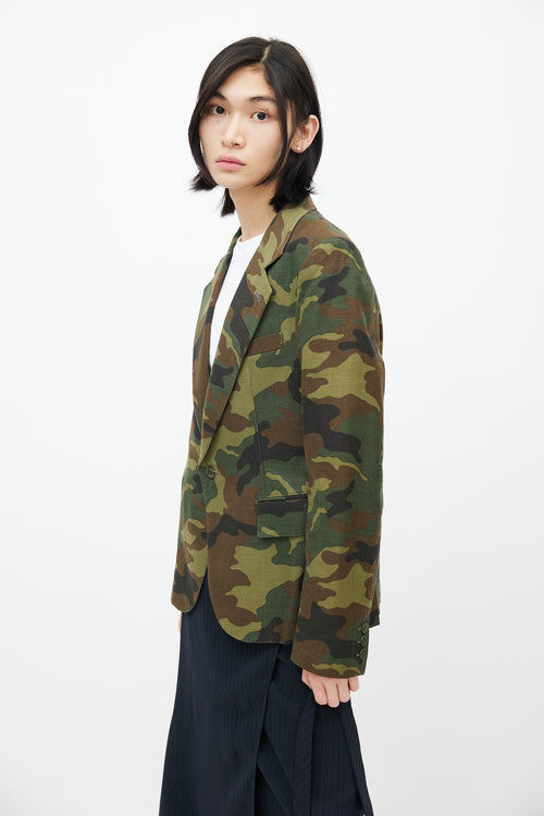 Junya Watanabe Green Camouflage Blazer