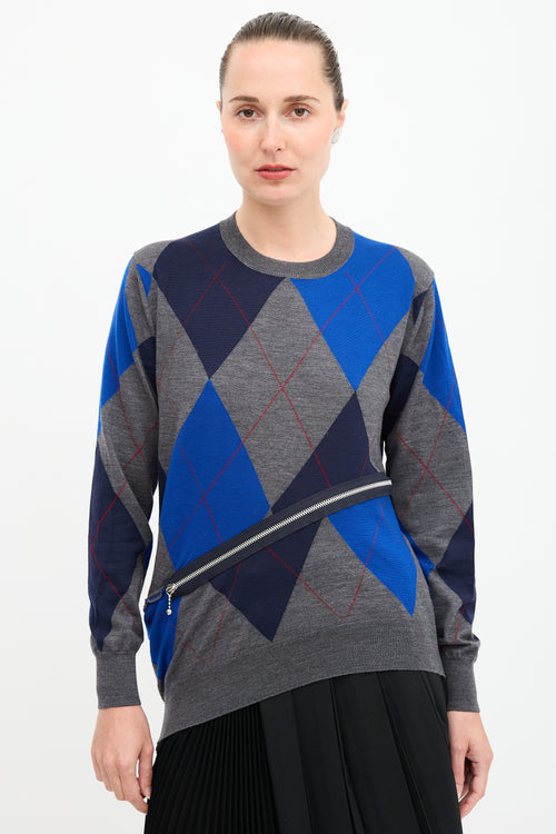 Junya Watanabe Wool Argyle Sweater