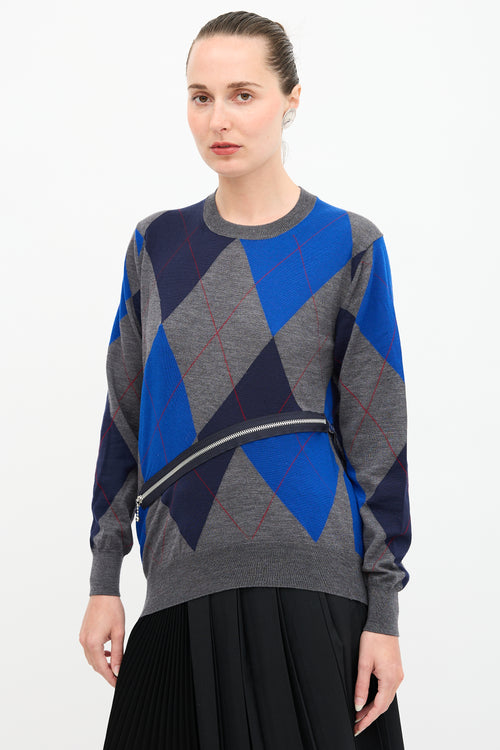 Junya Watanabe Wool Argyle Sweater