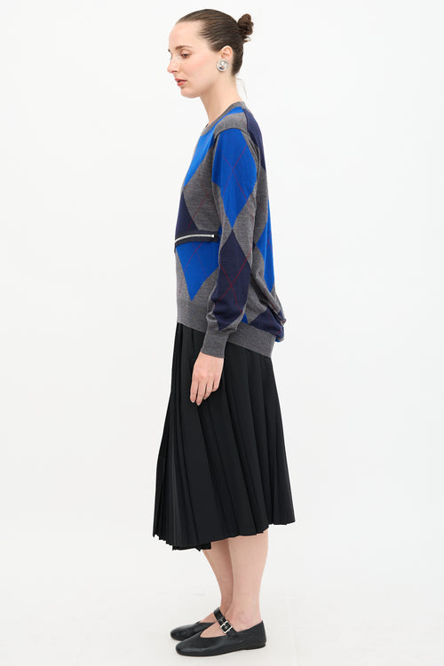 Junya Watanabe Wool Argyle Sweater