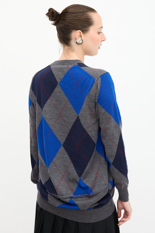 Junya Watanabe Wool Argyle Sweater