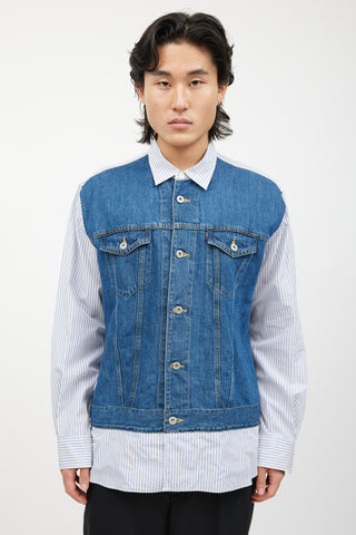 Junya Watanabe X Levi's Blue & White Striped Denim Shirt