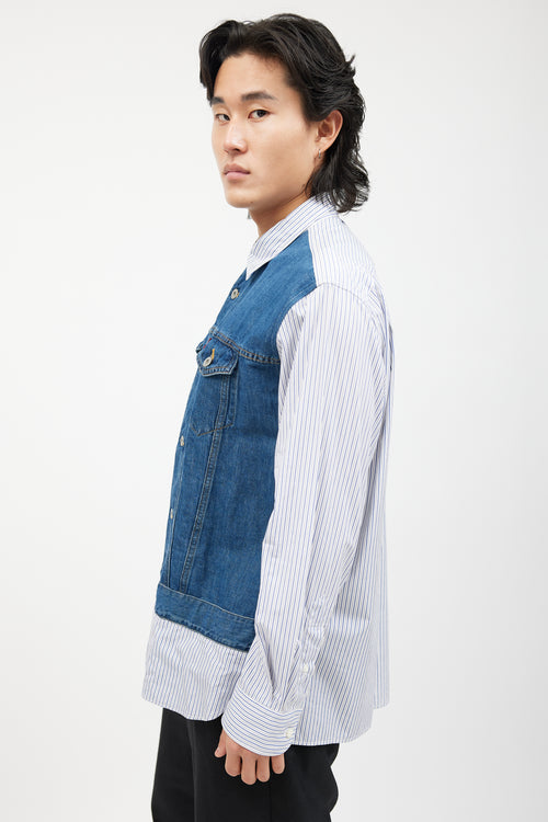 Junya Watanabe X Levi's Blue & White Striped Denim Shirt