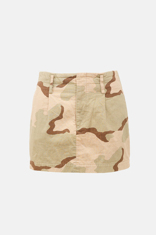 Junya Watanabe FW 2005 Beige Camo Mini Ripstop Skirt