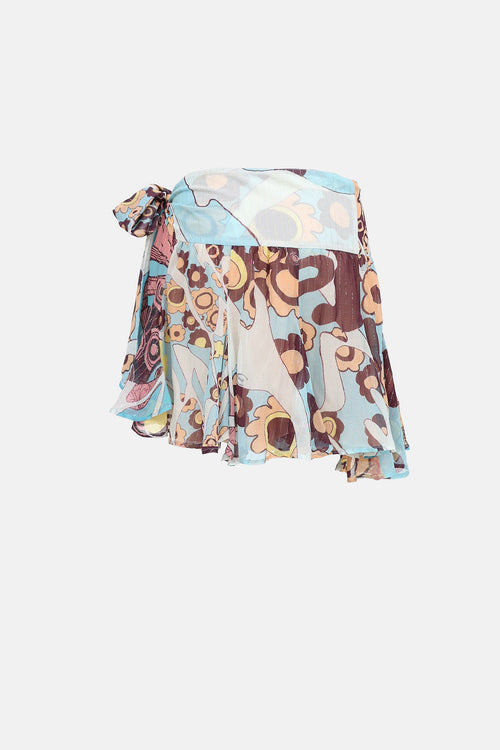 C. 2000's Metallic Printed Tie Skirt