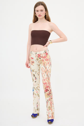 Just Cavalli 2000s Floral Slim Leg Pant