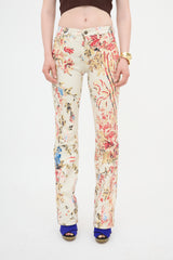 Just Cavalli 2000s Floral Slim Leg Pant